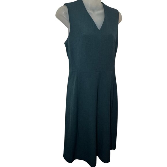 M.M. Lafleur Annie Sleeveless V-Neck Green Career Dress Size 6 - Picture 3 of 10